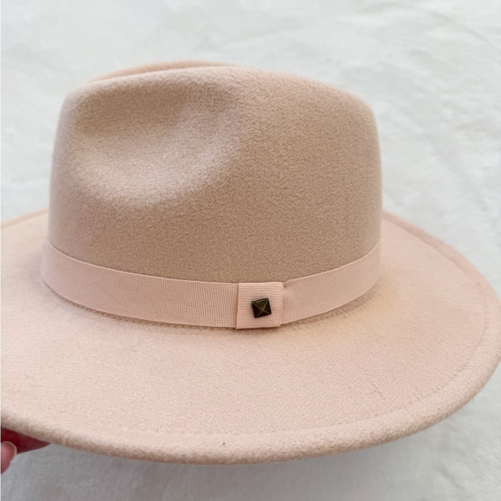 Girls Beige Felt Rancher Hat Wide Brim Neutral Boho Western Mini Fashion - Picture 5 of 8